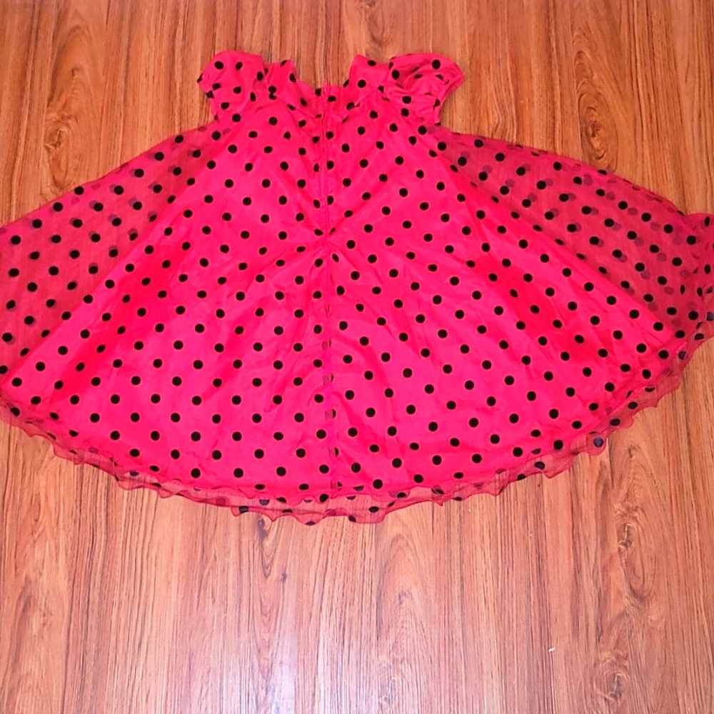 New no tags red dress with black velvet pokla dots  Sz 6 - Picture 10 of 10